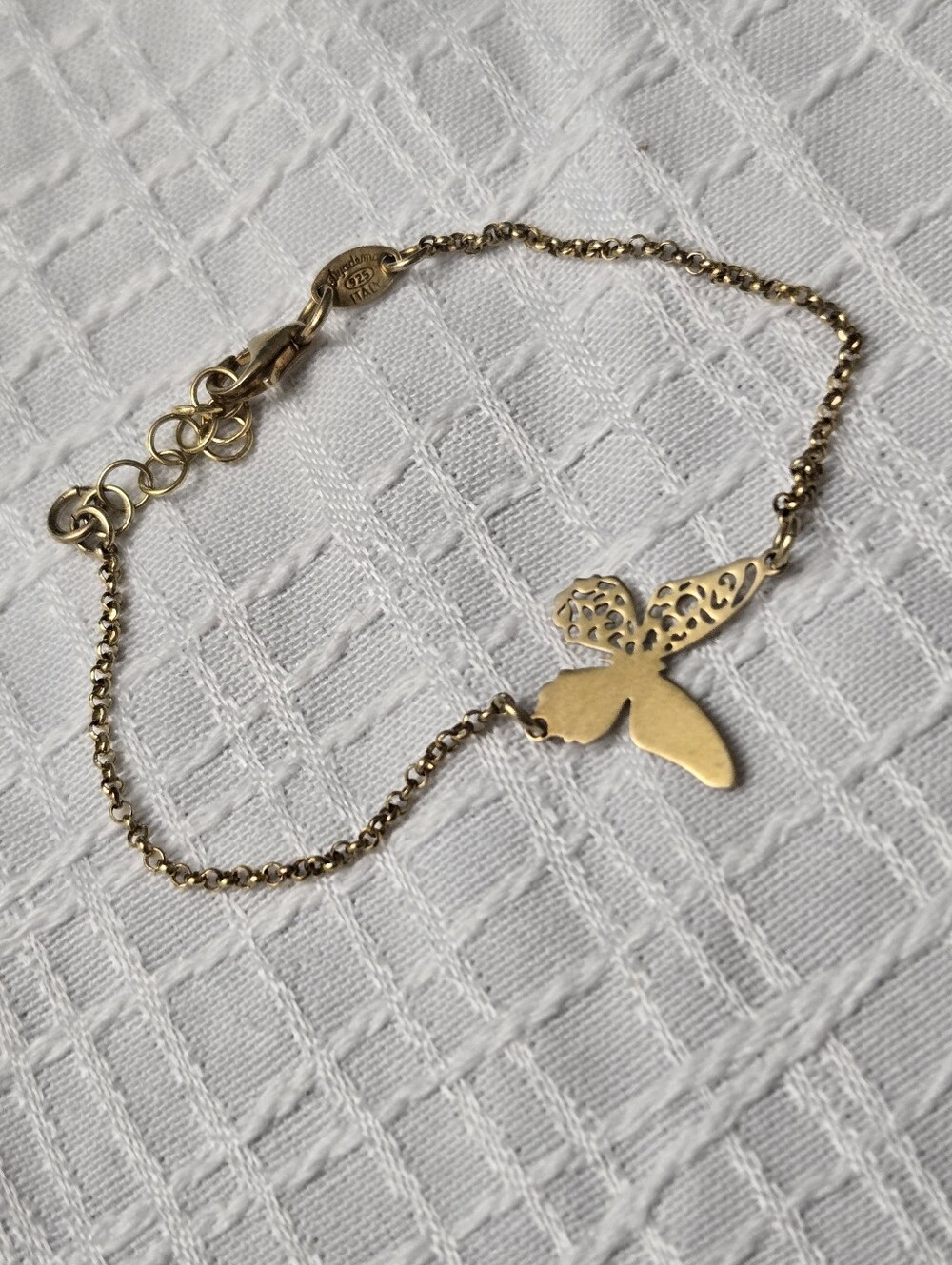 Dyadema 925 Silver Gold Butterfly Delicate Chain Bracelet - Unbranded